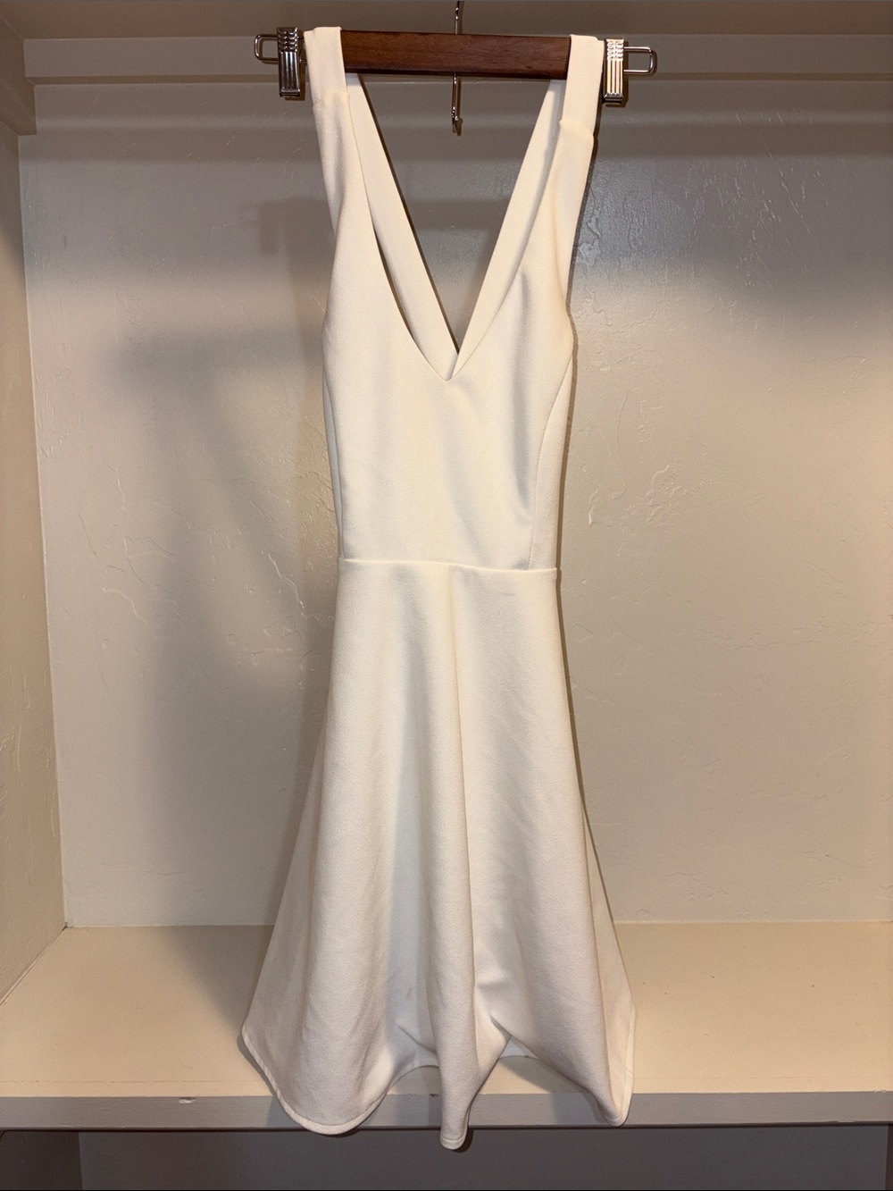 Lulu's Ivory Deep V-Neck Sleeveless Mini Dress